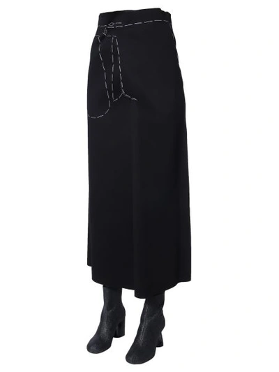 Shop Maison Margiela Long Skirt In Black