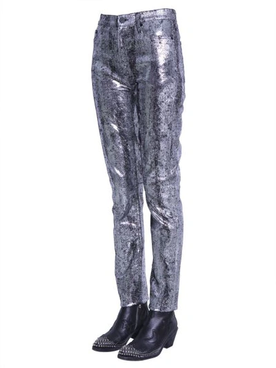 Shop Mcq By Alexander Mcqueen Five Pocket Jeans In Silver