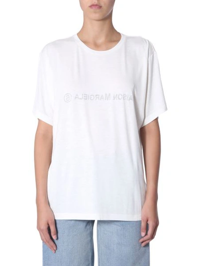 Shop Mm6 Maison Margiela Printed T-shirt In White