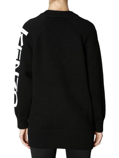 Shop Kenzo Cardigan With Logo In Black