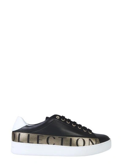 Shop Versace Sneakers With Logo In Black