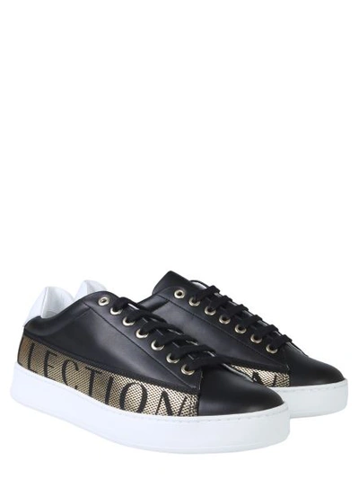 Shop Versace Sneakers With Logo In Black