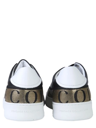 Shop Versace Sneakers With Logo In Black