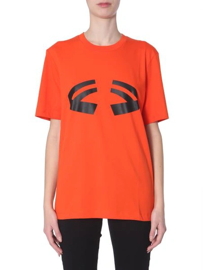 Shop Helmut Lang T-shirt With Halloween Print In Orange