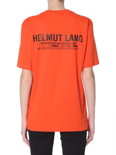 Shop Helmut Lang T-shirt With Halloween Print In Orange