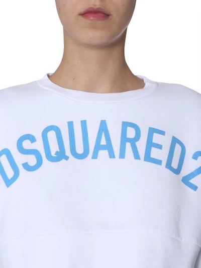 Shop Dsquared2 Cropped Sweatshirt In White