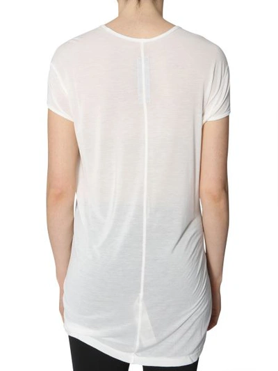 Shop Rick Owens Mixed Silk T-shirt With Draping In White
