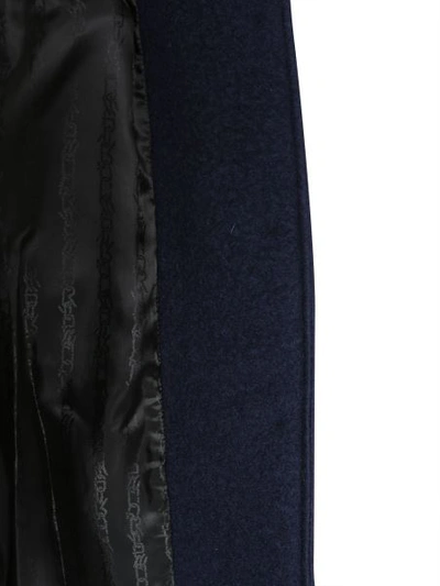 Shop Carven Boiled Wool Coat In Blue