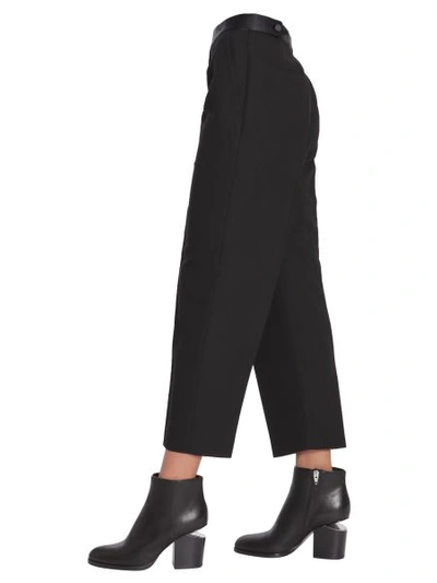 Shop Alexander Wang Cropped Tuxedo Trousers In Black