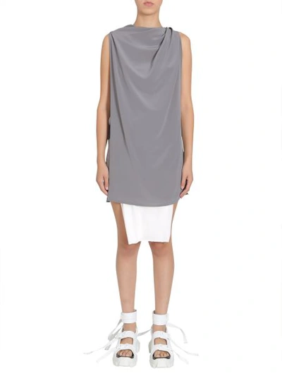 Shop Rick Owens Silk Gown In Grey