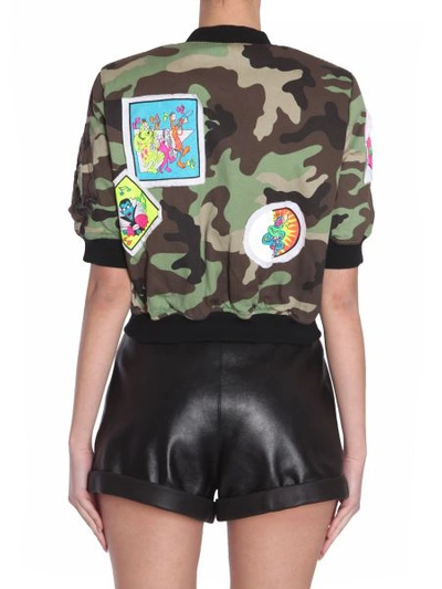 Shop Jeremy Scott Camouflage Bomber Jacket In Multicolour