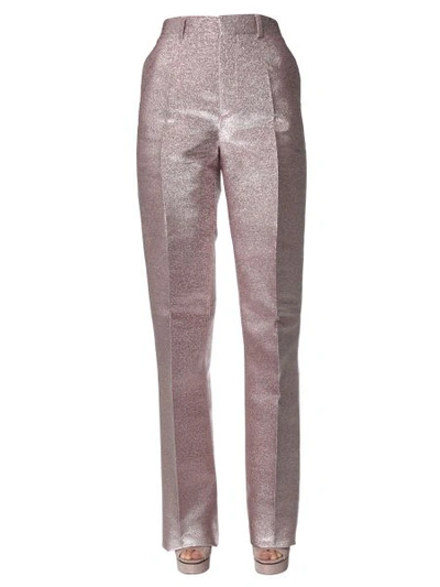 Shop Dsquared2 Lurex Silk Pants In Pink