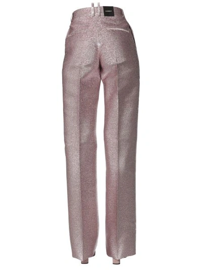 Shop Dsquared2 Lurex Silk Pants In Pink