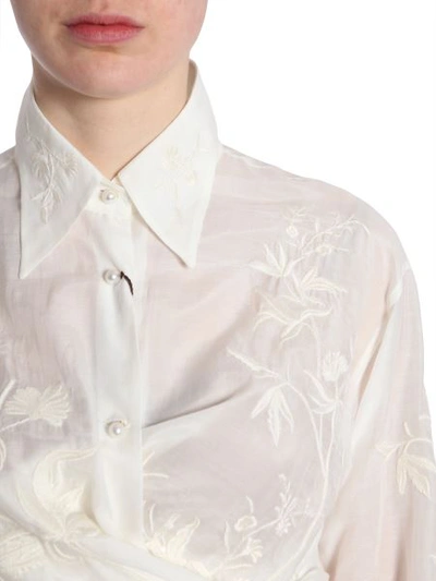 Shop Etro Embroidered Shirt In White