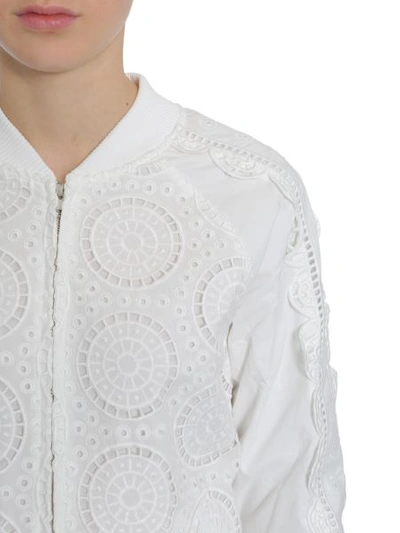Shop Opening Ceremony Anglaise Lace Bomber Jacket In White