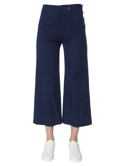 Shop Mr & Mrs Italy Cropped Trousers In Blue