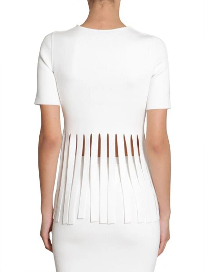 Shop Alexander Wang Fringed T-shirt In White