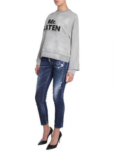 Shop Dsquared2 Round Collar Sweatshirt In Grey