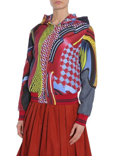 Shop Versace Double Face Energy Wave Bomber Jacket In Multicolour