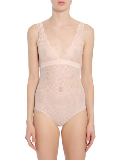 Shop Stella Mccartney "ophelia Whistling" Bodysuit In Powder