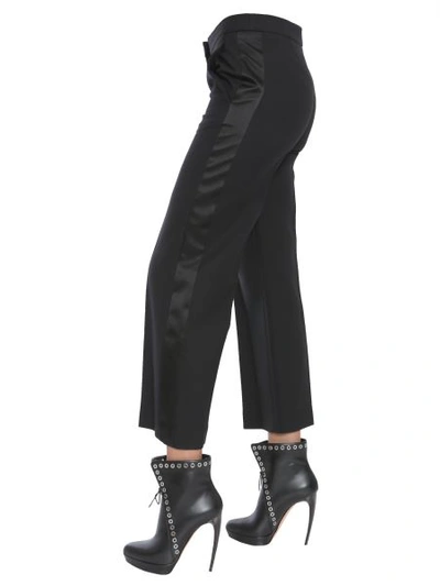 Shop Alexander Mcqueen Wide Leg Trousers In Black