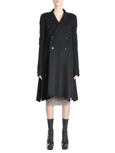 Shop Rick Owens Double Breasted Coat In Black
