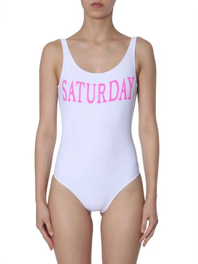 Shop Alberta Ferretti Swimsuit In White