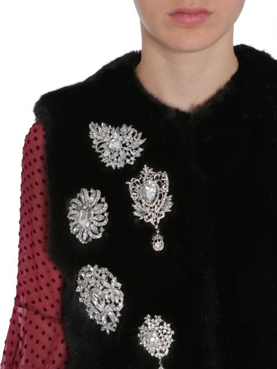 Shop Ainea Sleeveless Faux-fur Coat In Black