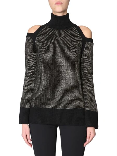 Shop Versace Turtleneck Sweater In Black