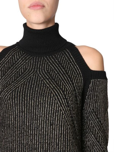 Shop Versace Turtleneck Sweater In Black