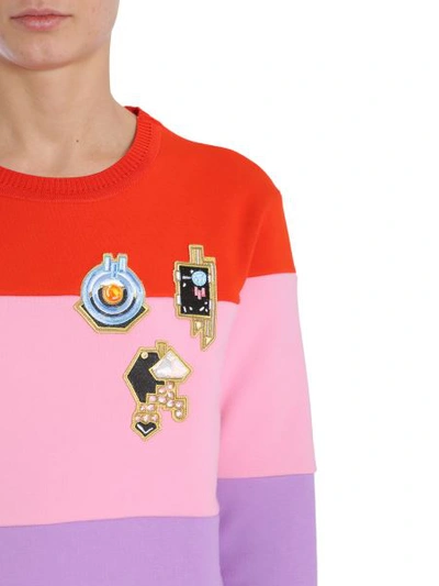 Shop Carven Round Collar Sweatshirt In Multicolour