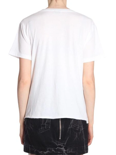Shop Saint Laurent Round Collar T-shirt In White