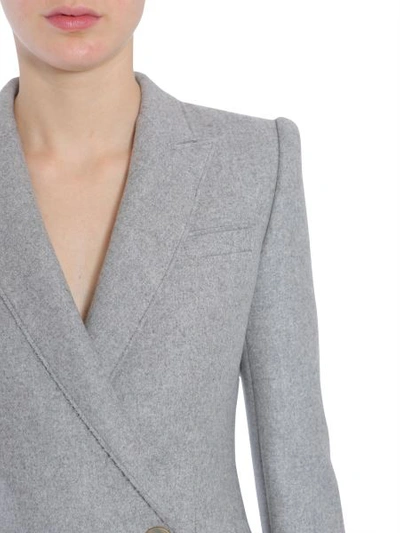 Shop Alexander Mcqueen Double Breasted Coat In Grey