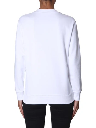 Shop Versace Round Neck Sweatshirt In White