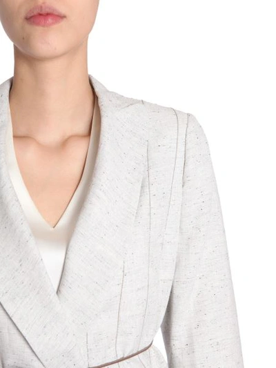 Shop Fabiana Filippi Linen And Silk Jacket In White