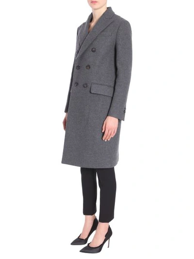 Shop Dsquared2 Double Breasted Coat In Grey