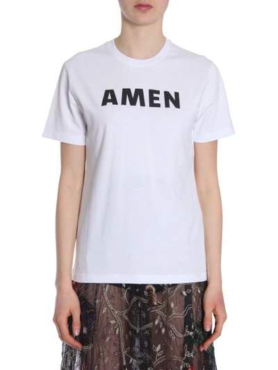 Shop Amen Cotton Jersey T-shirt In White