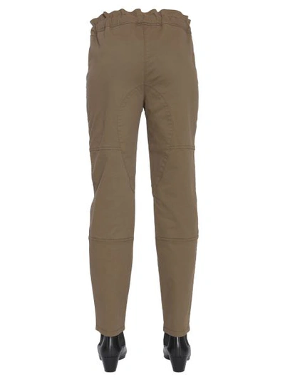 Shop Boutique Moschino Cotton Gabardine Trousers In Military Green