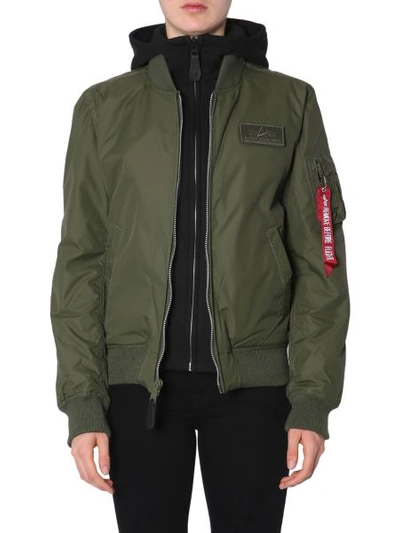 Shop Alpha Industries "ma-1 D-tec Bn" Bomber In Green