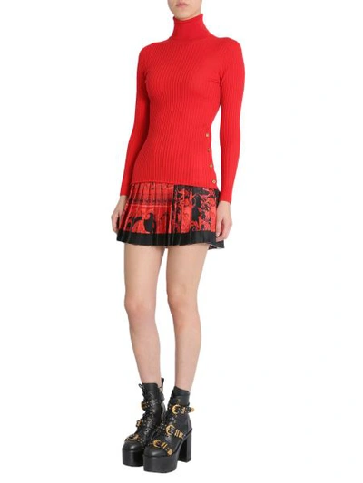 Shop Versace Turtleneck Jumper In Red