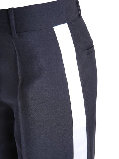 Shop Givenchy Tuxedo Trousers With Side Satin Bands In Blue