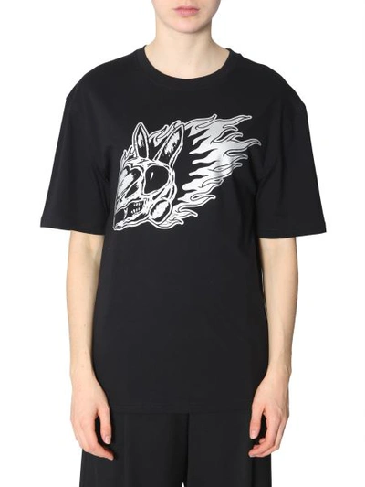 Shop Mcq By Alexander Mcqueen Cotton Crew Neck T-shirt With Print In Black