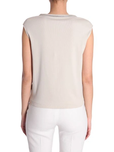 Shop Fabiana Filippi V Collar Top In Beige