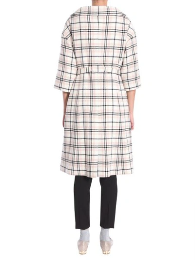 Shop Carven Check Coat In Multicolour