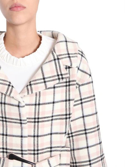 Shop Carven Check Coat In Multicolour