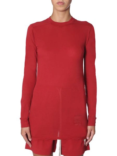 Shop Rick Owens Drkshdw Long Sleeved T-shirt In Red