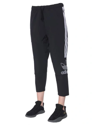 Shop Adidas Originals Cropped Trousers In Black