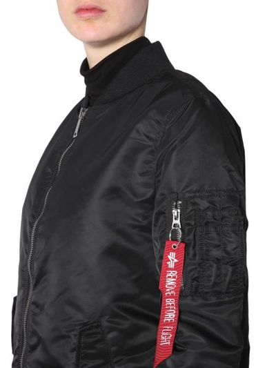Shop Alpha Industries "ma1" Long Bomber In Black