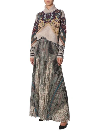 Shop Etro Long Skirt In Multicolour