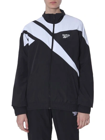 Shop Reebok Sweatshirt Track With Zip In Black